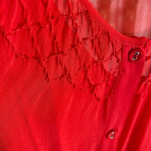 Joie 100% Silk Blouse and matching tank, bright apricot, Size Large - Picture 5 of 11
